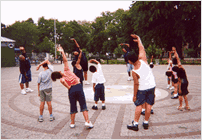 Photo of kids exercising for the Wake Up New York program