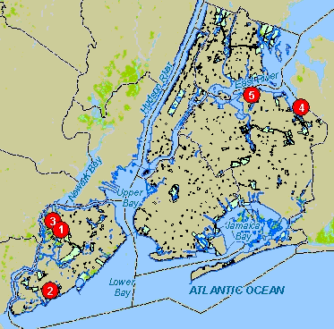 Map of NRG's natural area acquisitions, 1997 - 2000