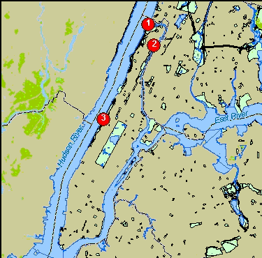 Map of Manhattan restoration sites