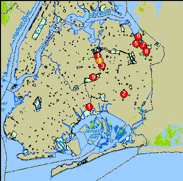 Map of Queens restoration sites