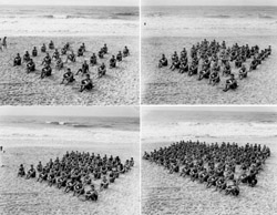 Rockaway Beach Lifeguards; four group views illustrating attendance population density, 1946.  Credit: New York City Parks Photo Archive, neg. 24839, 24841, 24842, 24843-1.