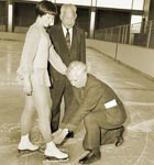 Abe Stark Rink dedication ceremonies Dorothy Hamill Abe Stark and August Heckscher Daniel Mc Partlin