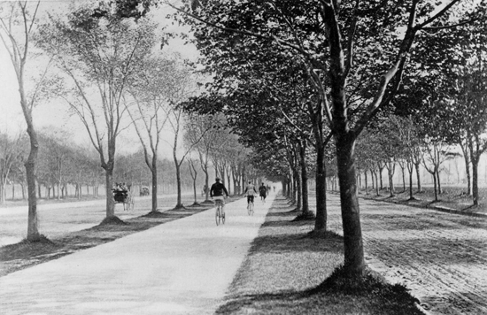 Ocean Parkway bicycle path, circa 1894. Neg. AR1099 Image of Ocean Parkway bicycle path, circa 1894. Neg. AR1099