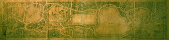 Olmsted & Vaux’s original Greensward Plan from 1858. The plan resides in the Central Park Arsenal. Image of Olmsted & Vaux’s original Greensward Plan from 1858. The plan resides in the Central Park Arsenal.
