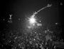 Image of Bethesda Fountain is cramped with partiers wishing to celebrate the pleasant weather for New Year's Eve 1971.