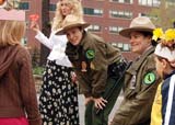 Photo of Urban Park Rangers interacting with kids in costumes