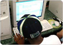 Teen using a computer