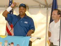Willie Randolf and Parks Comissioner Andrian Benepe.
