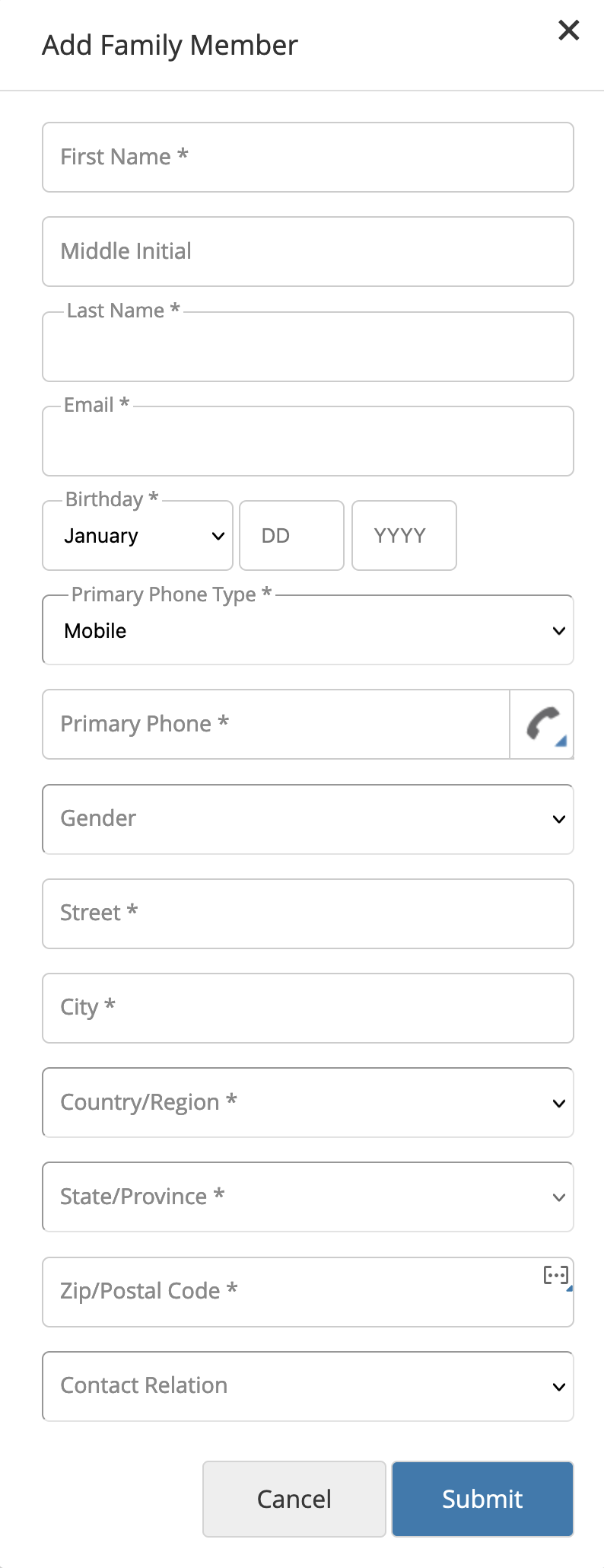 fill out form to add your child, click on button again to if you have more than one child to register for the swim team