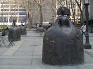 Manolo Valdes' bronze sculptures based on Diego Velazquez' Las Meninas unveiled in Bryant Park; Photo by Clare Weiss